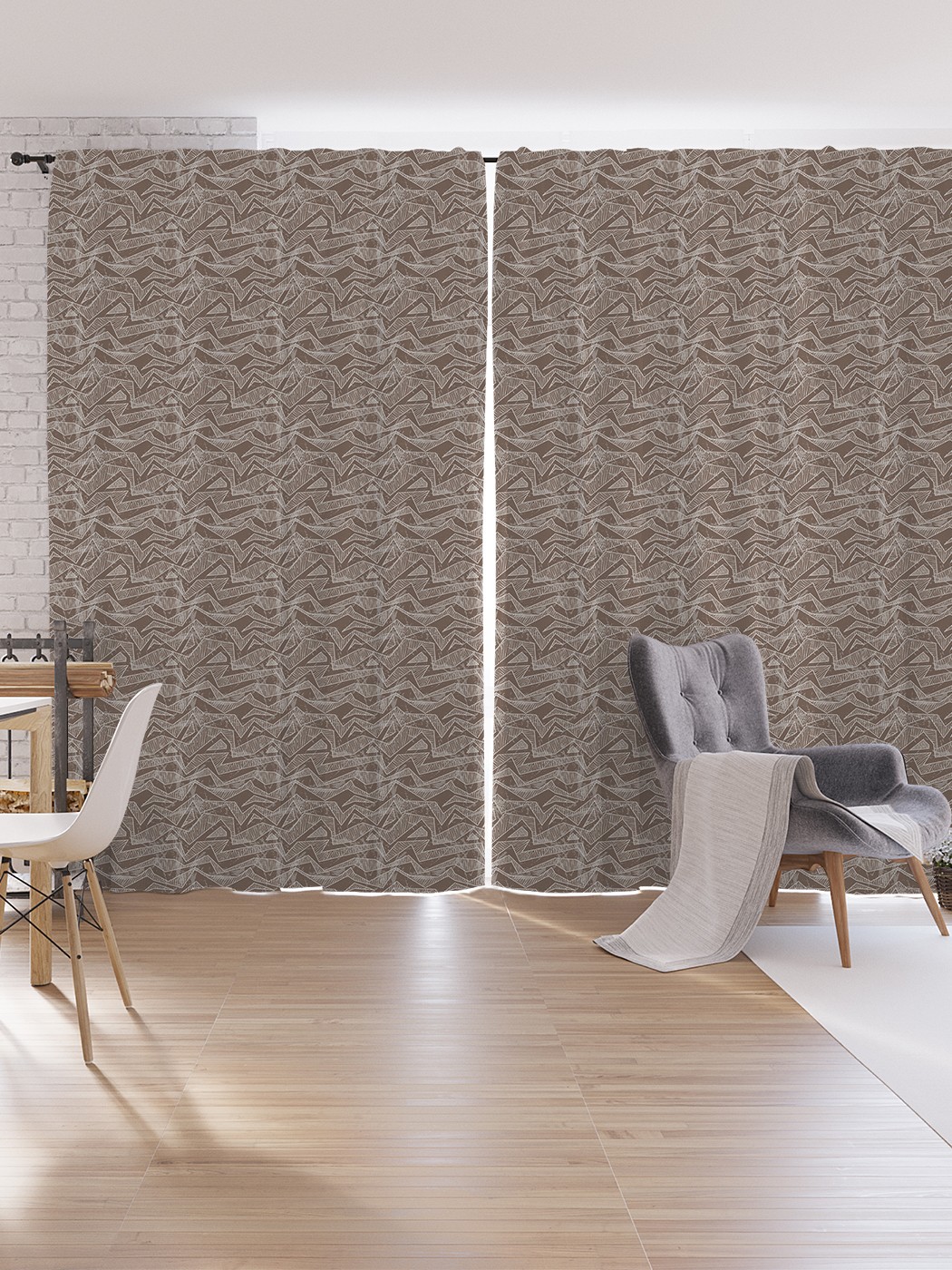 

Шторы под лён JoyArty "Абстрактная жатка", серия Oxford DeLux, 340х265 см, Абстрактная жатка