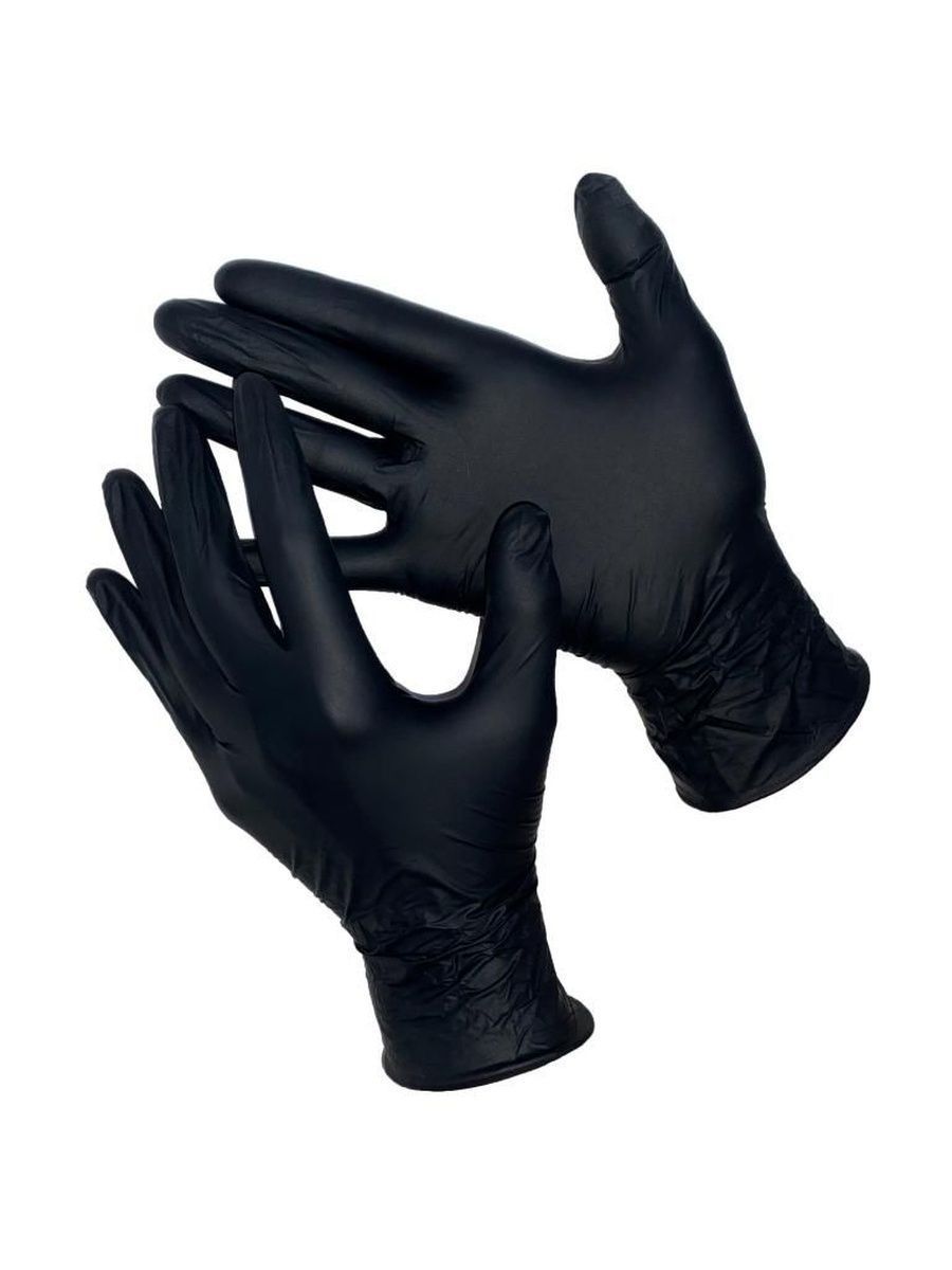 перчатки Gward, нитриловые, чёрные, с, размер 9, L, 50 пар одноразовые нитриловые перчатки glovity неопудренные нестерильные розового а s