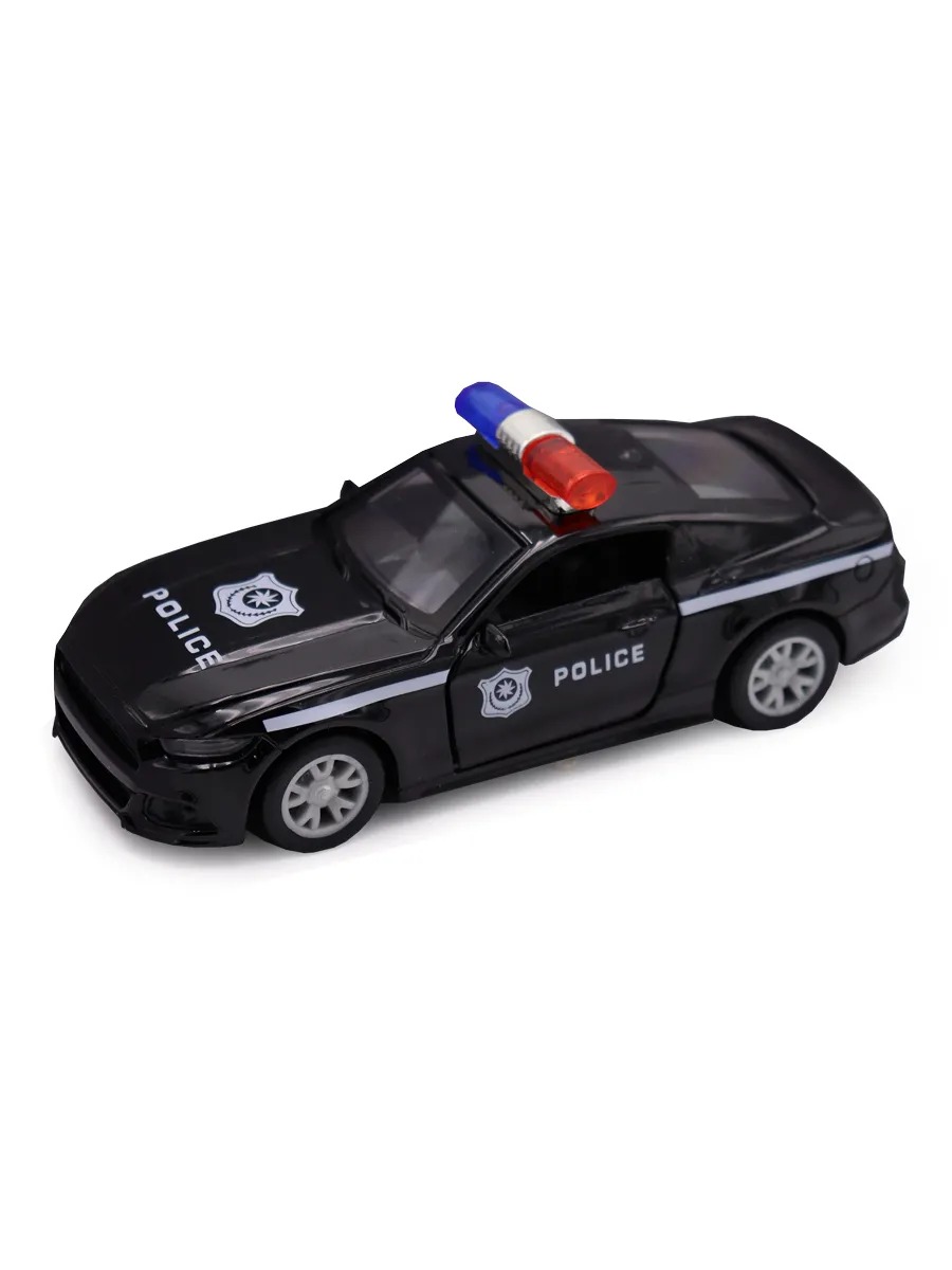 Машина Funky Toys Die-cast, Ранглер полиция, инерционная, открываются двери, черная M 1:32