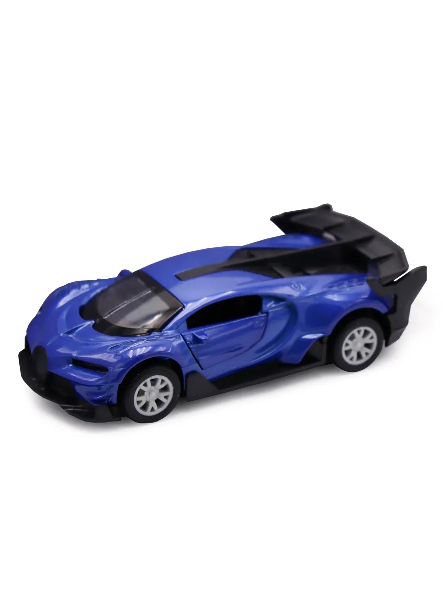 Машина Funky Toys Die-cast, Бугатти, инерционная, открываются двери, синяя, M 1:32