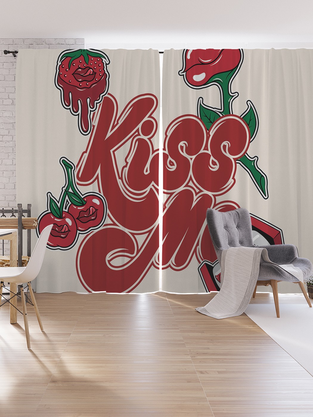 

Шторы под лён JoyArty "Поцелуй розы", серия Oxford DeLux, 340х265 см, Поцелуй розы