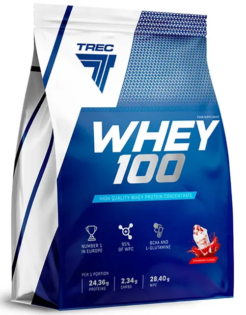 Протеин сывороточный Whey 100, вкус: клубника, 2275 г