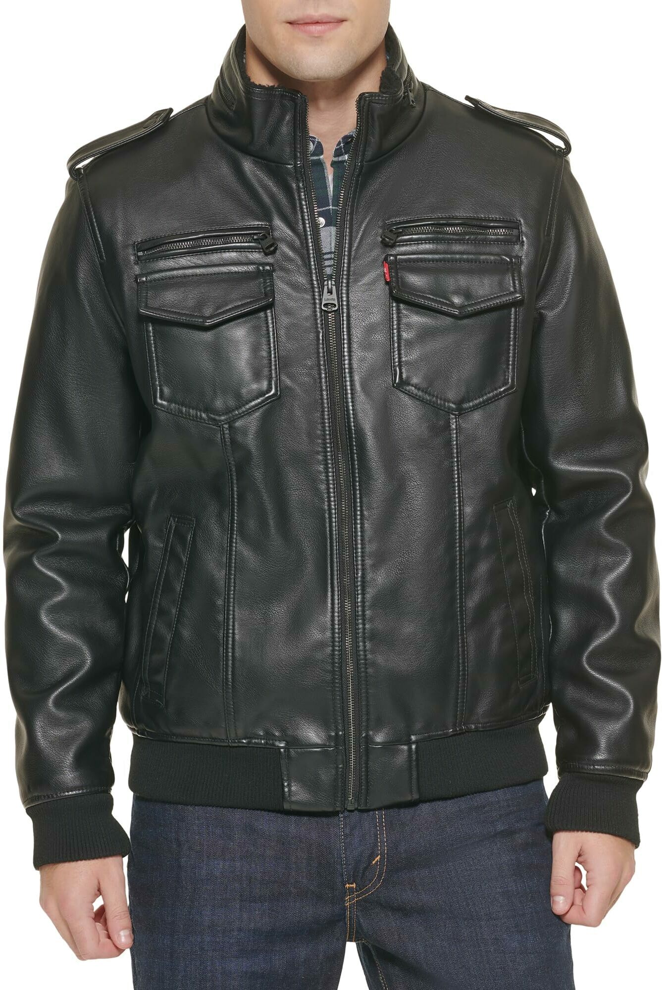 Кожаная куртка мужская Levi's LM8RU476-BLK черная S