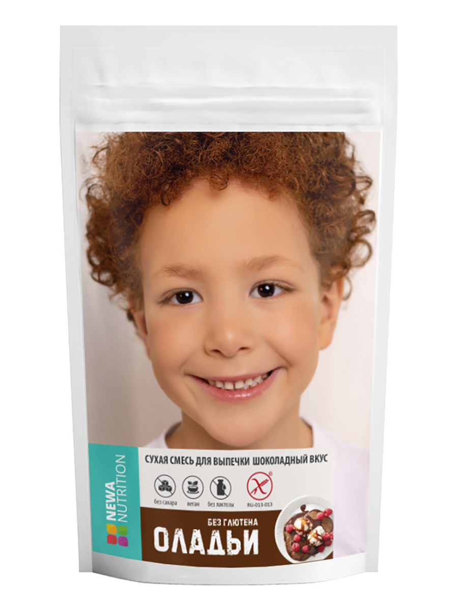 

Безглютеновая сухая смесь для оладий , с шоколадным вкусом, 350 г, Newa Nutrition