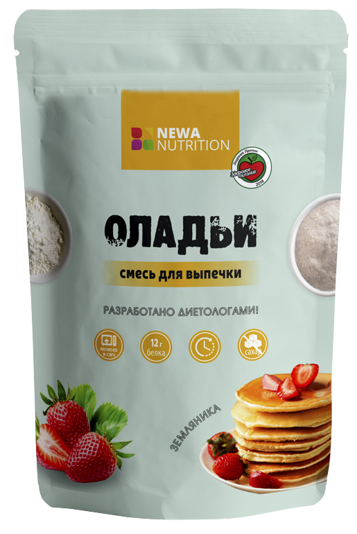 Смесь для оладий с земляничным вкусом, 200 гр, Newa Nutrition