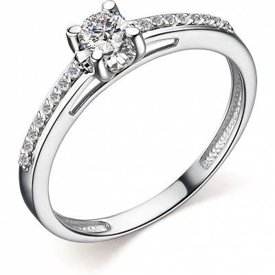 

Кольцо из белого золота с бриллиантом р. 16 АЛЬКОР 14231-200, 14231-200