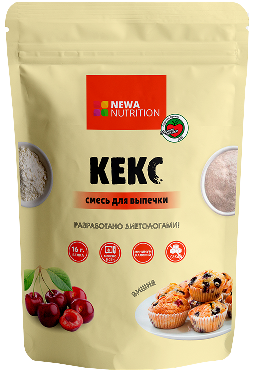 Смесь для выпечки кексов со вкусом вишни, 200 гр, Newa Nutrition