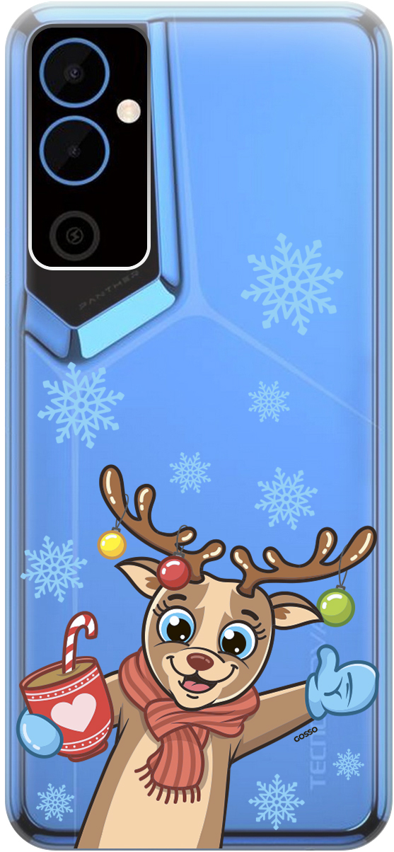 

Силиконовый чехол на Tecno Pova Neo 2 "Christmas Deer", Прозрачный;красный;коричневый, 20001476