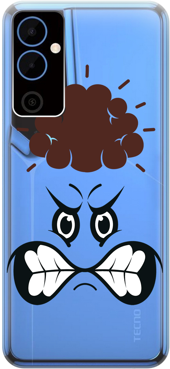 

Силиконовый чехол на Tecno Pova Neo 2 "Angry Face", Прозрачный;красный;белый;коричневый;черный, 20001476