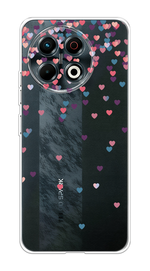 

Чехол на Tecno Spark 30 Pro Посыпка сердечки, Розовый;фиолетовый, 309850-1