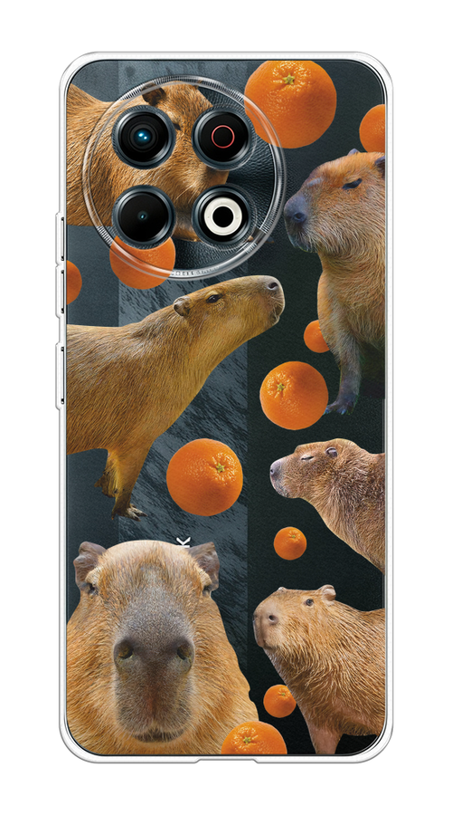 

Чехол на Tecno Spark 30 Pro Капибара и апельсины, Бежевый;оранжевый, 309850-1