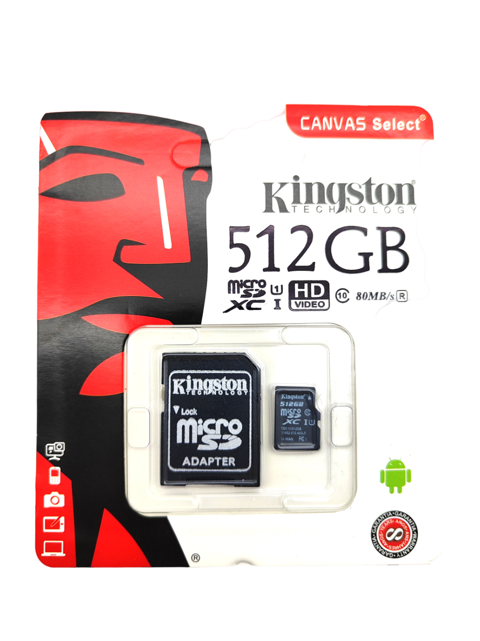 

Карта памяти MicroSD 512 Гб с адаптером, черный, MicroSD512Gb