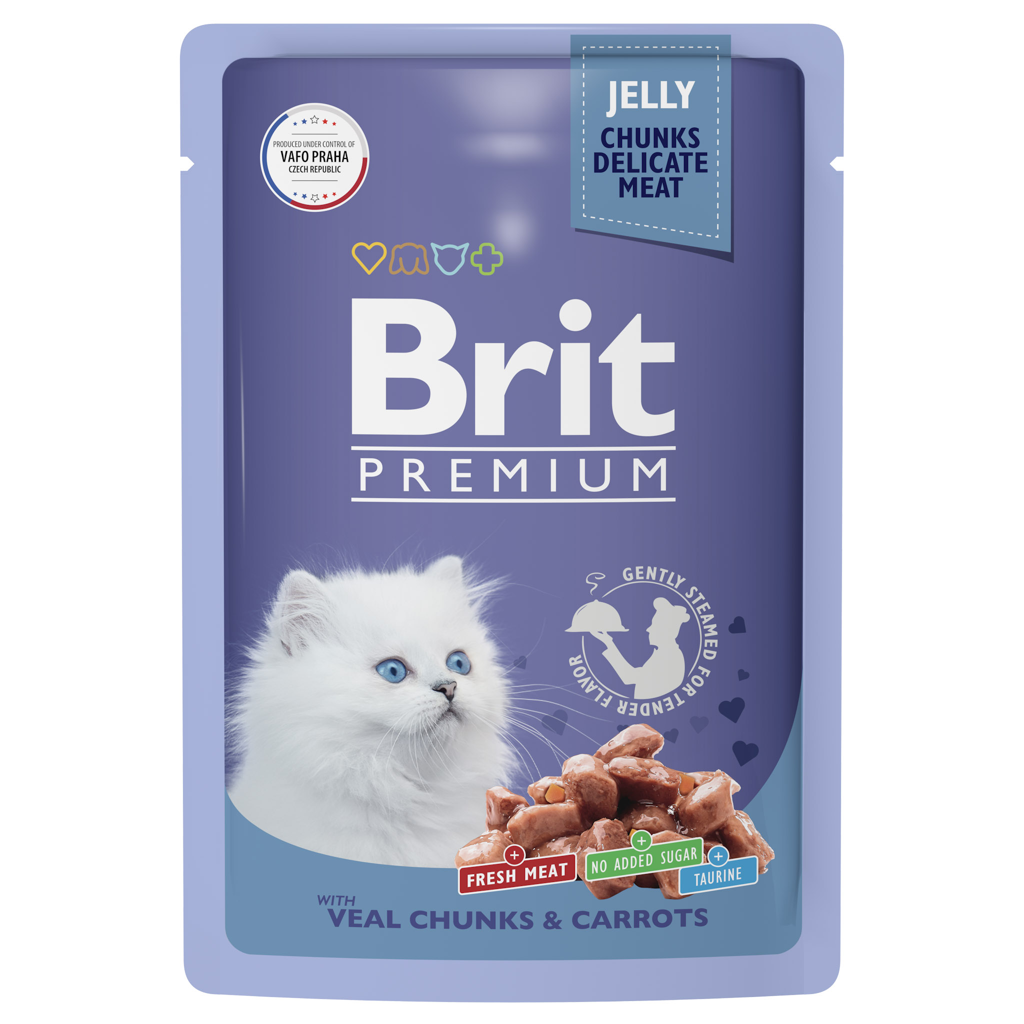 Влажный корм для кошек Brit Premium,говядина в желе, 85г