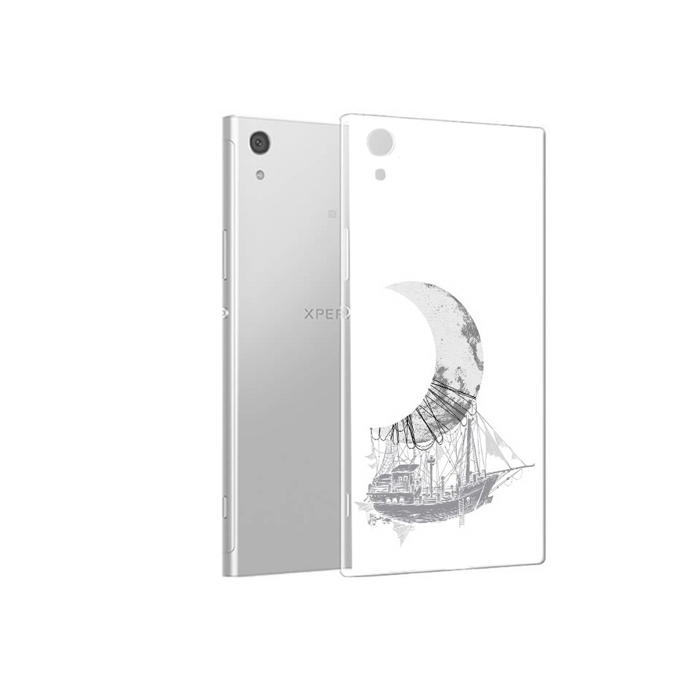 

Чехол MyPads Tocco для Sony Xperia XA1 черно белый корабль полумесяц (PT67093.240.684), Прозрачный, Tocco