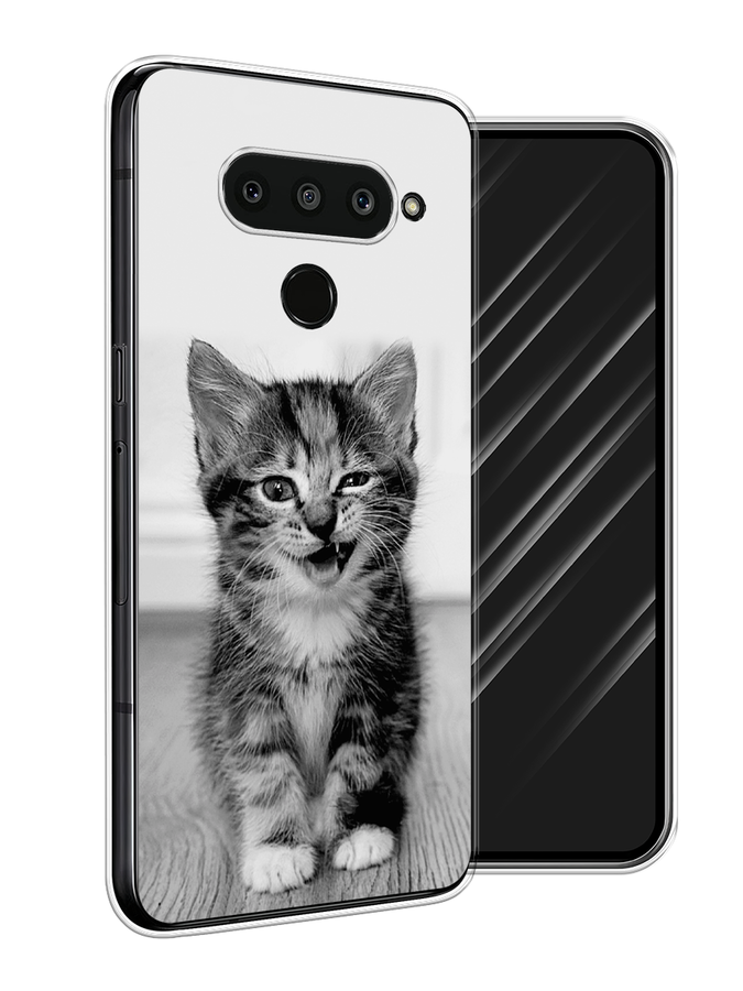 

Чехол Awog на LG V50 ThinQ "Подмигивающий котенок", Черный;серый, 83850-1