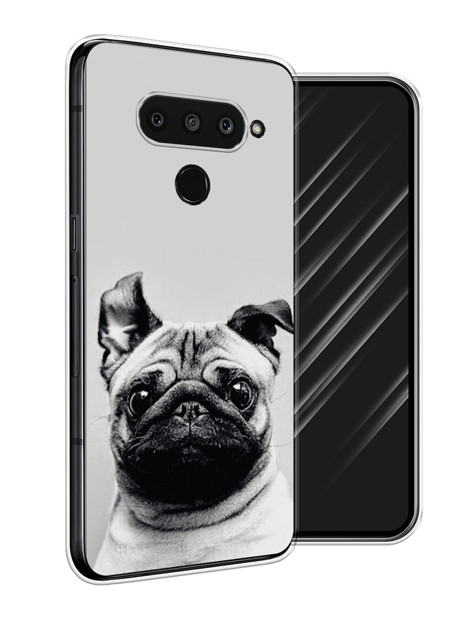 

Чехол Awog на LG V50 ThinQ "Ушастый мопс", Серый, 83850-1