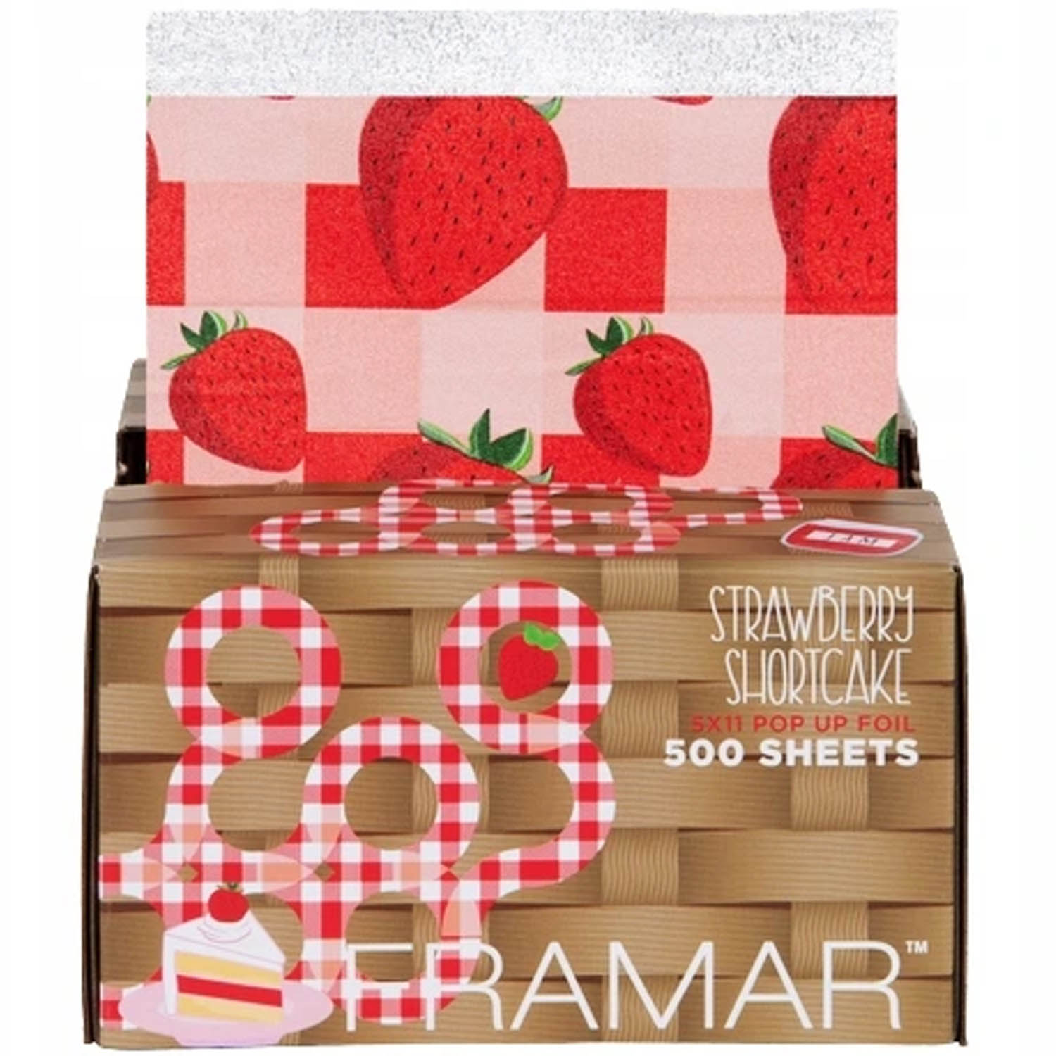 Фольга для волос Framar Strawberry Shortcake с тиснением 5x11 12,5 х 28 см, 500 листов