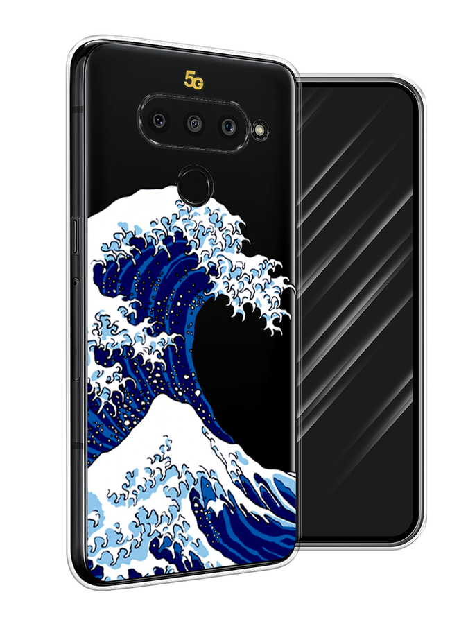 

Чехол Awog на LG V50 ThinQ "Волна в Канагаве", Синий;белый, 83850-4