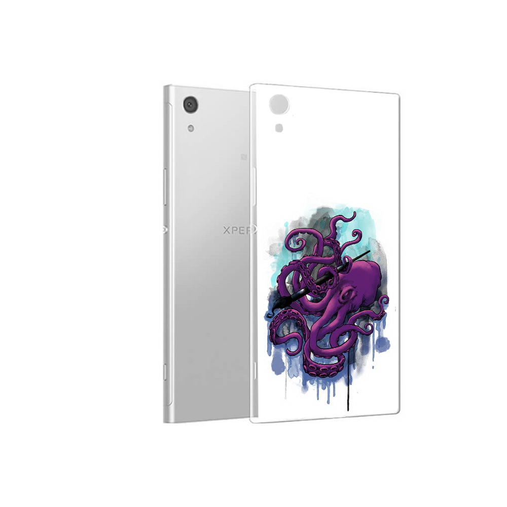 

Чехол MyPads Tocco для Sony Xperia XA1 фиолетовый осьминог (PT67093.240.658), Прозрачный, Tocco