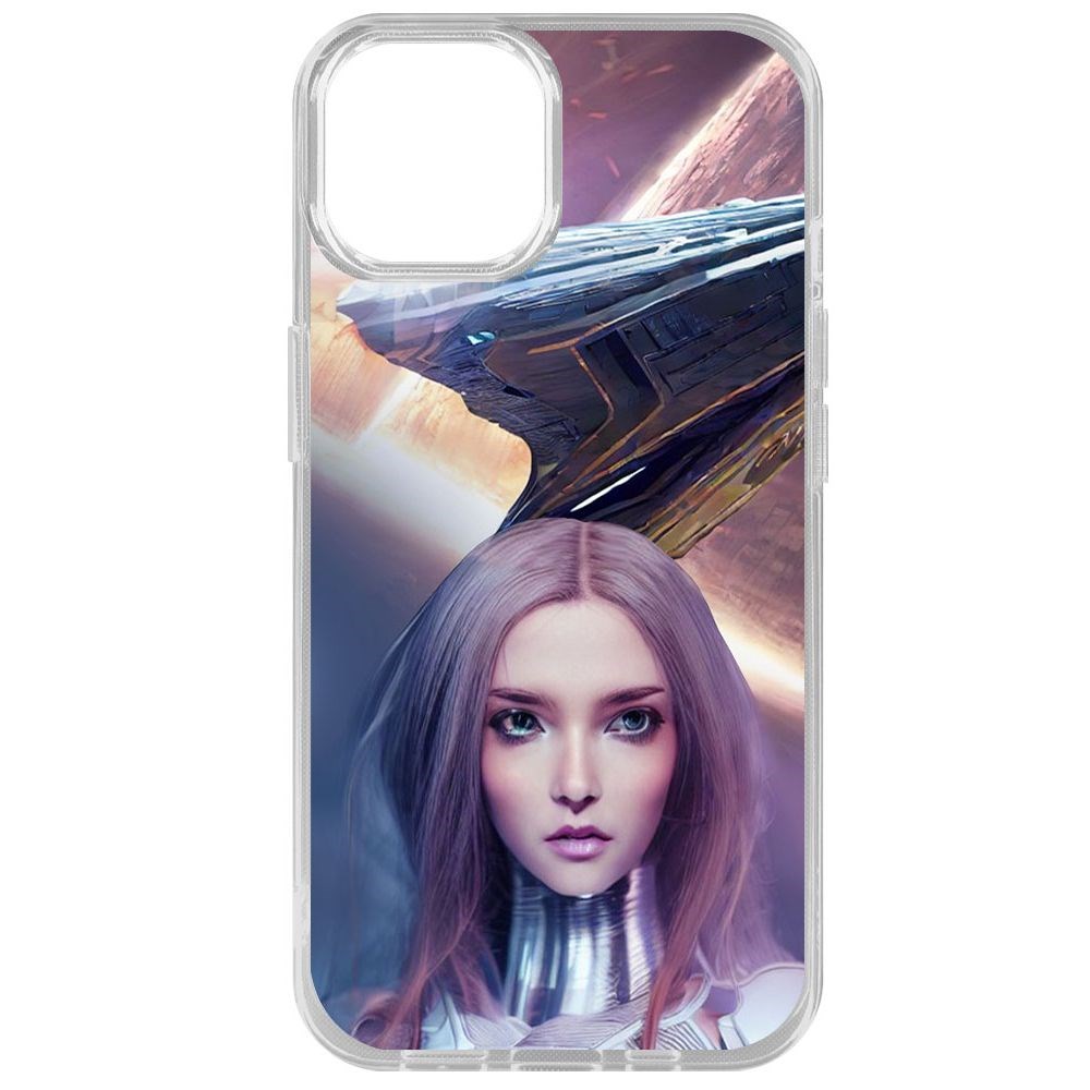 

Чехол-накладка Krutoff Clear Case Космодевушка для iPhone 14