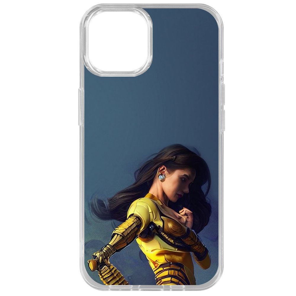 

Чехол-накладка Krutoff Clear Case Кибердевушка для iPhone 14