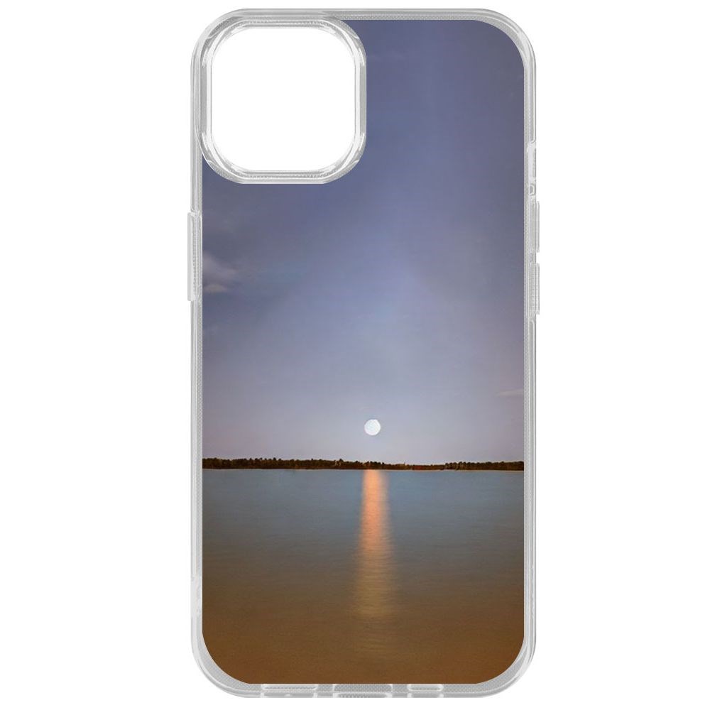

Чехол-накладка Krutoff Clear Case Закат над рекой для iPhone 14, Прозрачный