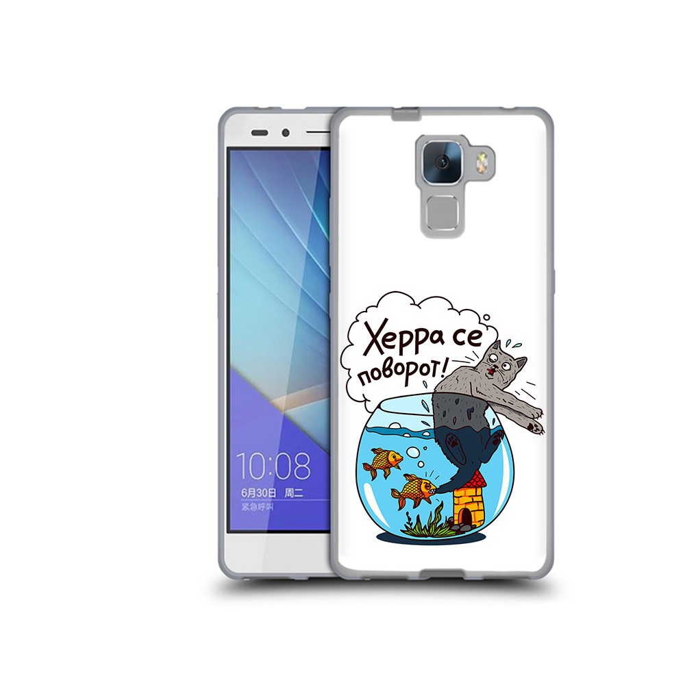

Чехол MyPads Tocco для Honor 7 Рыбы с котом (PT28758.36.149), Прозрачный, Tocco