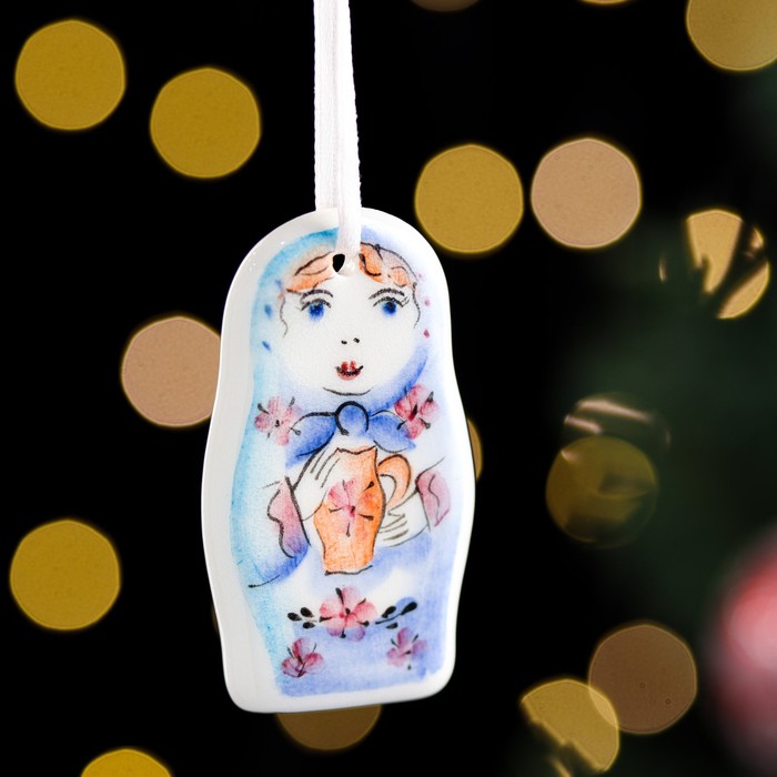 

Елочная игрушка Матрешка 9828632 1 шт. разноцветный, Матрешка