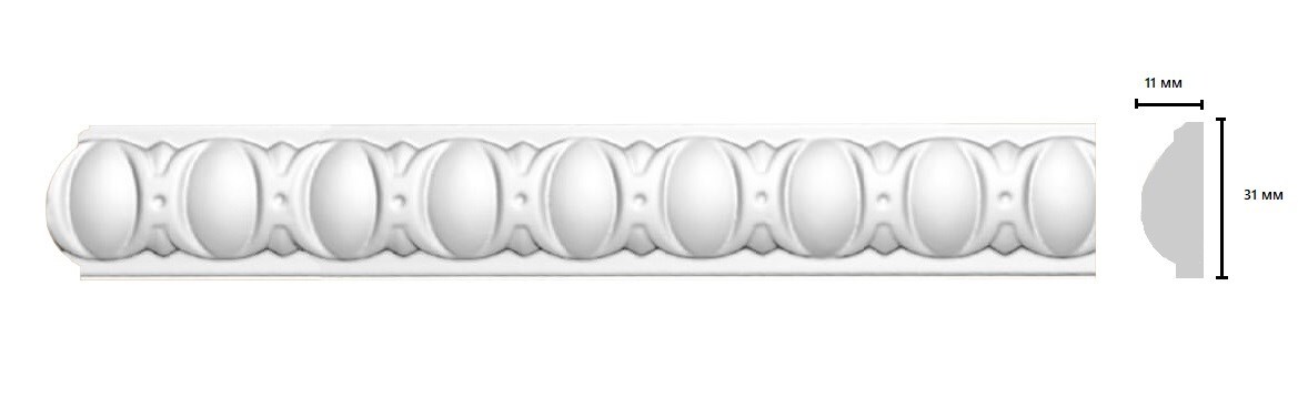 

Молдинг DECOMASTER 2 98885/100 2400x11x31 мм белый