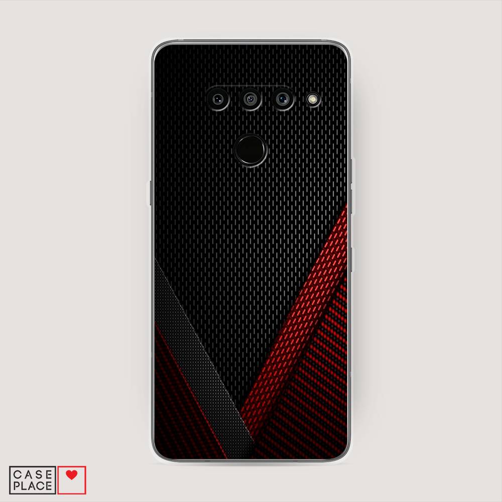 фото Чехол awog "красный карбон" для lg v50 thinq