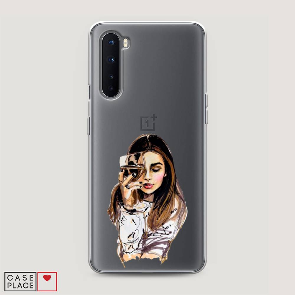 

Чехол Awog на OnePlus Nord / ВанПлас Nord "Девушка с бокалом", Коричневый;прозрачный;бежевый, 151350-7