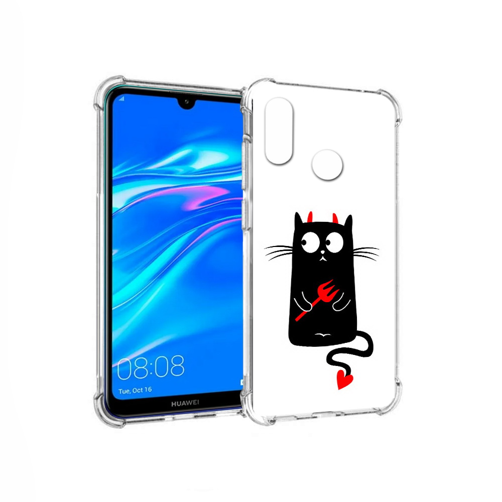 

Чехол MyPads Tocco для Huawei Y9 Кот демон (PT227091.35.97), Прозрачный, Tocco