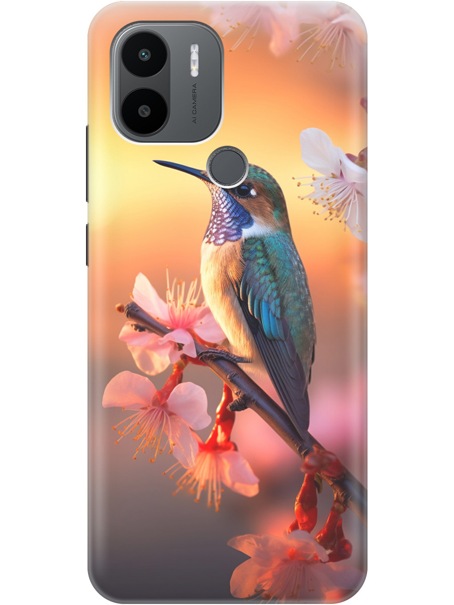 

Силиконовый чехол на Xiaomi Redmi A1+ / A2+ / Poco C50 / C51 с рисунком "Птичка и закат", Желтый;красный, 20000731