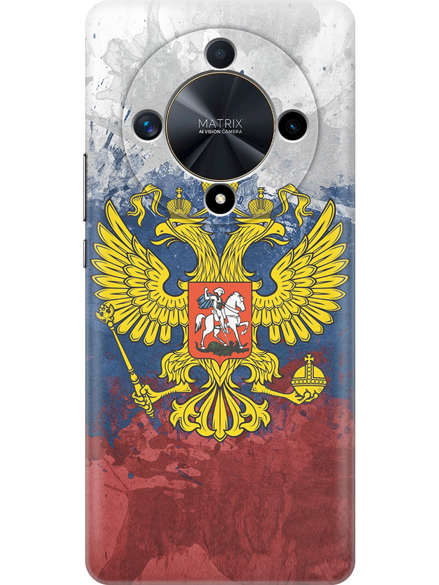 

Силиконовый чехол на Honor X9b / X50 с принтом "Герб и Флаг РФ", Прозрачный;голубой;желтый;красный, 781974381