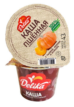 

Каша Delika пшенная с тыквой, орехом и изюмом 43 г