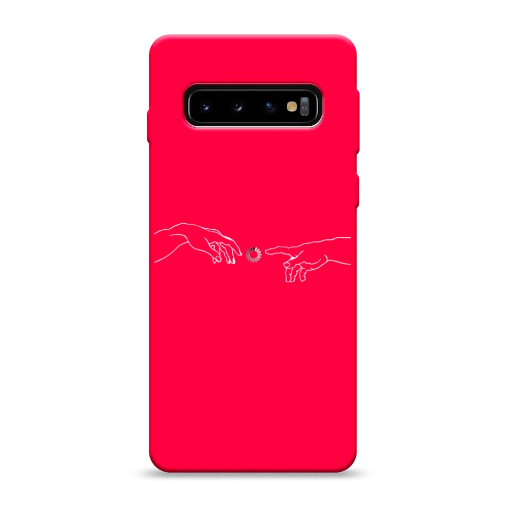 фото Матовый силиконовый чехол "загрузка творения" на samsung galaxy s10 awog