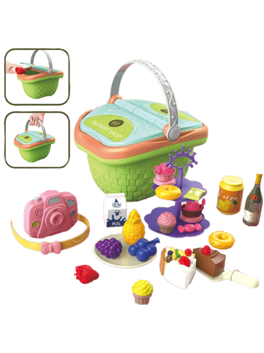 Детский набор для пикника в корзинке игрушечная еда 23 эл 23х19х16 см набор игрушечных продуктов sebra бакалея