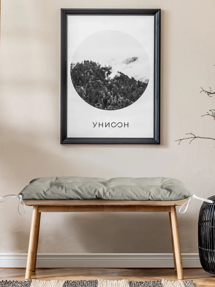

Подушка на скамью 45х100 "Унисон" рис 30004-15 Basic бежевый, Подушка на скамью 45х100 с18-0