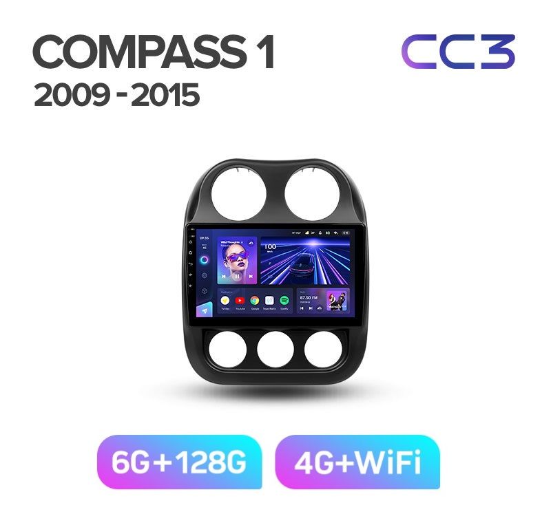 Магнитола TEYES Jeep Compass 2009-2015 г CC3 6128ГБ 4089000₽