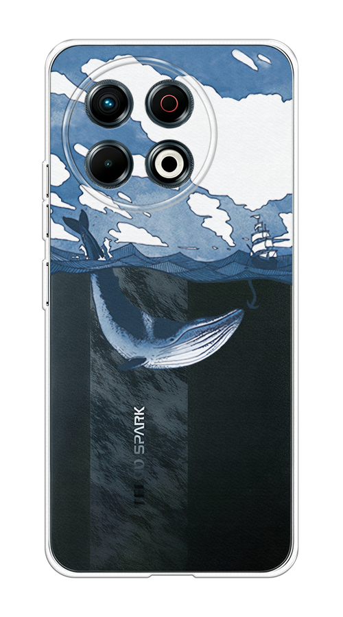 

Чехол на Tecno Spark 30 Pro Большой кит, Синий, 309850-1