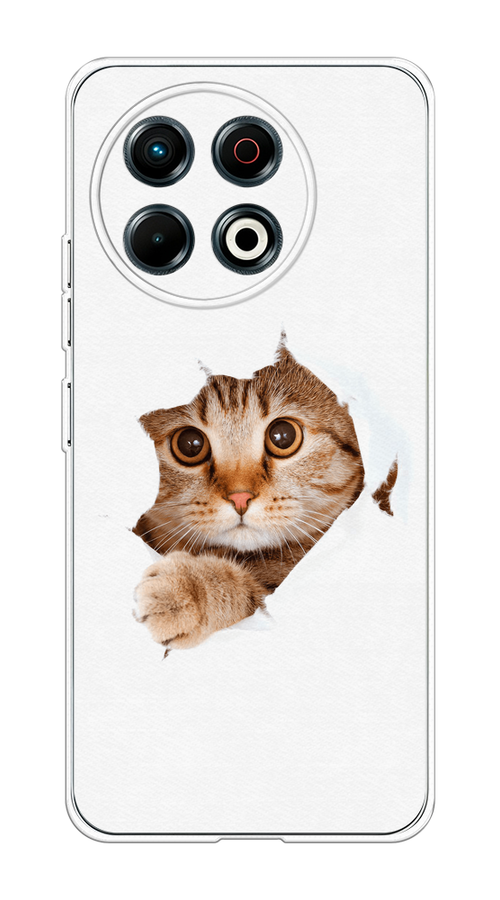 

Чехол на Tecno Spark 30 Pro Кот и бумага, Белый;коричневый, 309850-1
