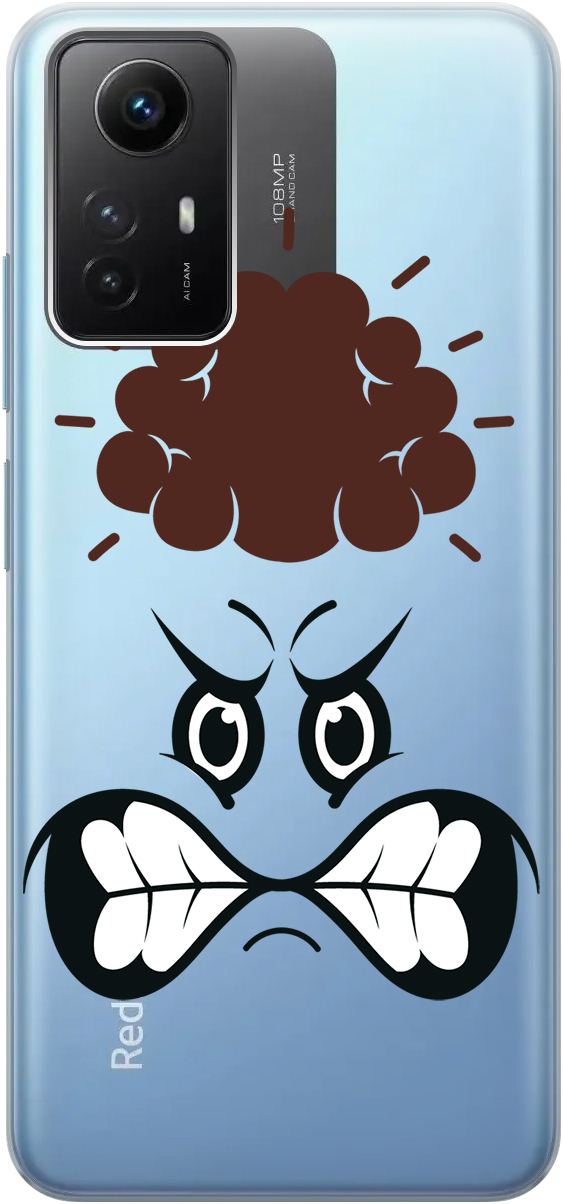 

Силиконовый чехол на Xiaomi Redmi Note 12s "Angry Face", Прозрачный;красный;белый;коричневый;черный, 20001468