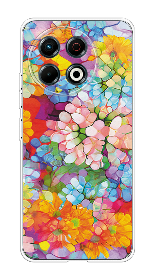 

Чехол на Tecno Spark 30 Pro Цветы витраж, Оранжевый;розовый;голубой, 309850-1