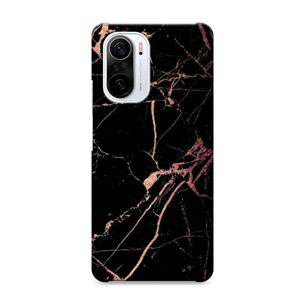 фото Пластиковый чехол "мрамор розовое золото" на xiaomi poco f3 awog