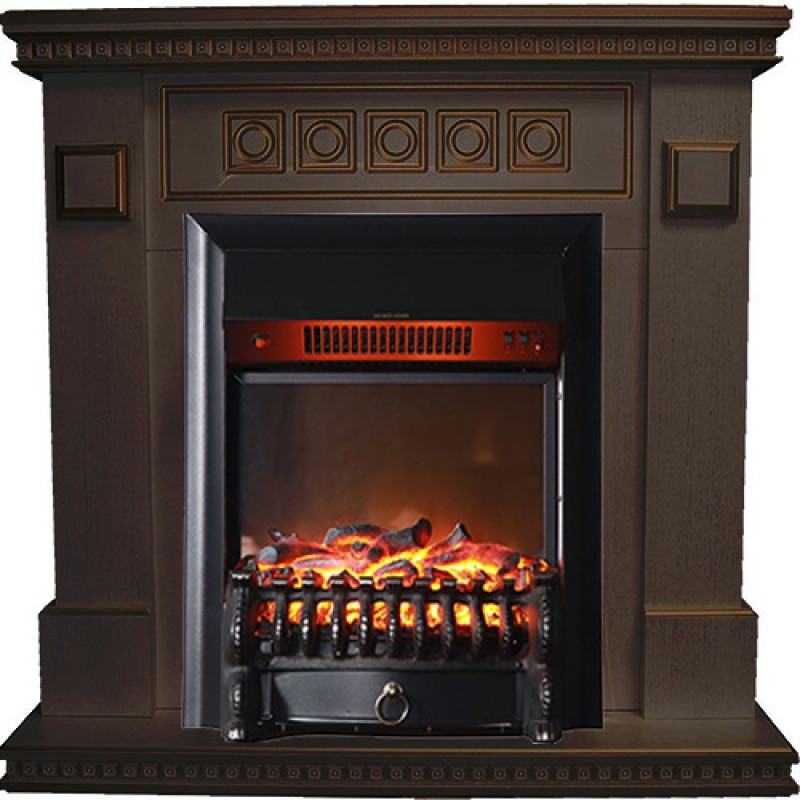 Электрический камин Inter Flame Рим (Бежевый с золотой патиной) с очагом Panoramic 25