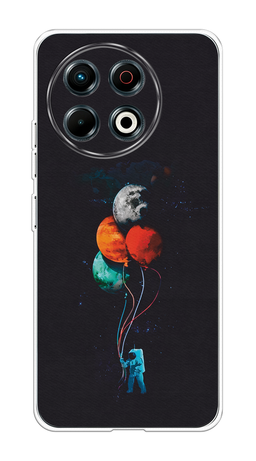

Чехол на Tecno Spark 30 Pro Космонавт с шариками, Разноцветный, 309850-1