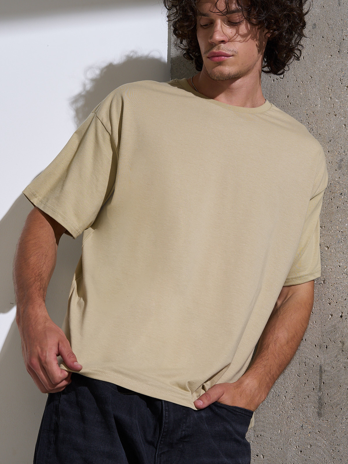 Футболка мужская Uzcotton UZ-F-Over-Pr бежевая M