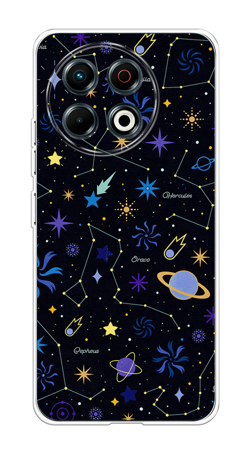 

Чехол на Tecno Spark 30 Pro Цветной космос, Желтый, 309850-1