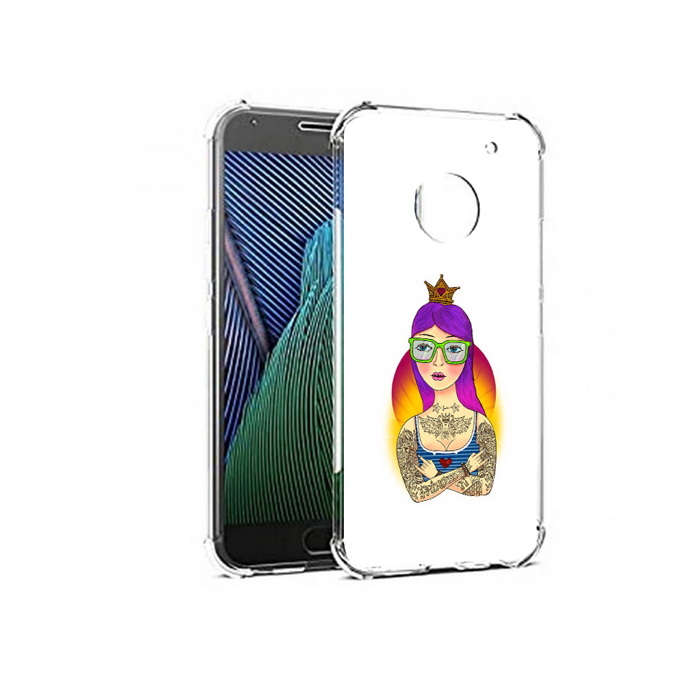 

Чехол MyPads Tocco для Motorola Moto G5 девушка в татуировках с короной (PT67504.367.305), Прозрачный, Tocco