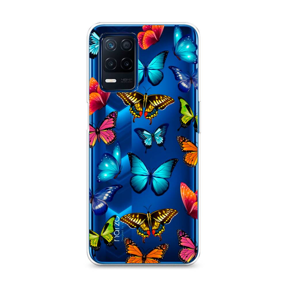 фото Силиконовый чехол "разные бабочки" на realme narzo 30 5g awog